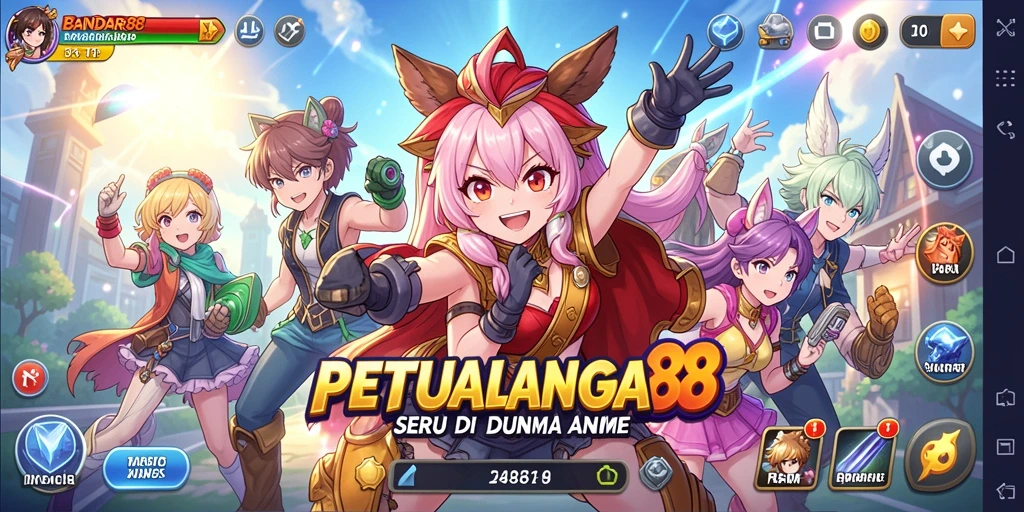 Tampilan gameplay seru dan interaksi karakter dalam BANDAR88.