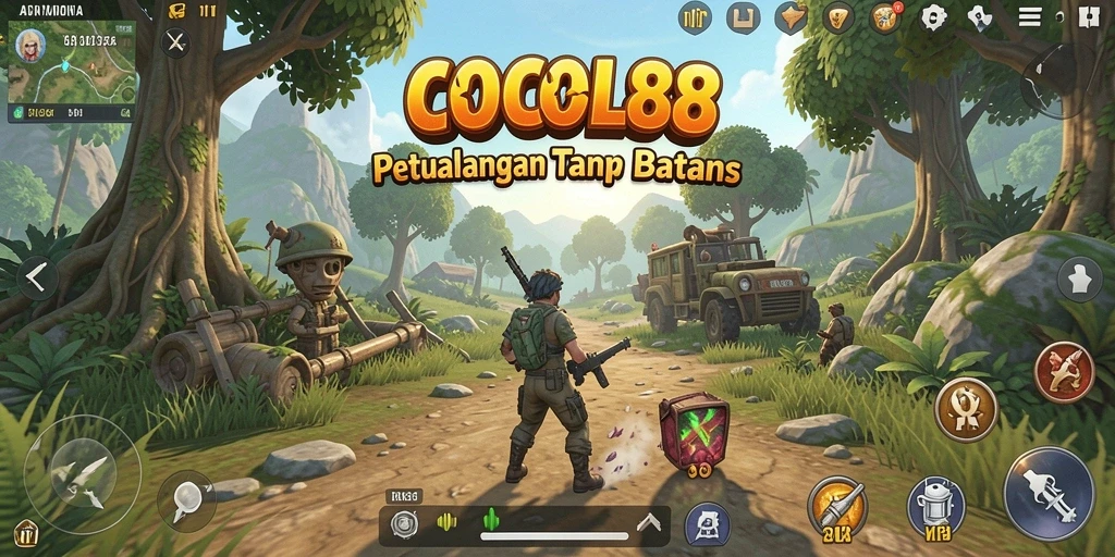 Tangkapan layar gameplay COCOL88 yang menampilkan eksplorasi dunia terbuka.
