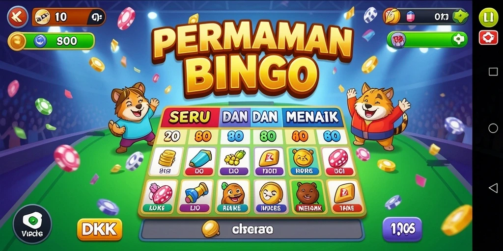 Tampilan gameplay DKK yang seru dan mengasyikkan saat bermain Bingo.