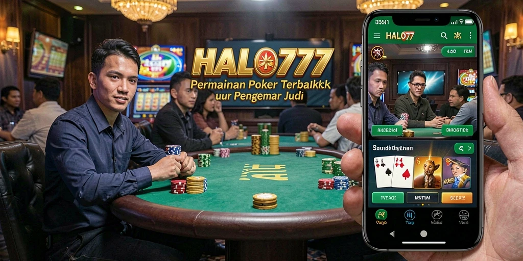 Screenshot gameplay HALO777 yang menggambarkan suasana permainan poker.