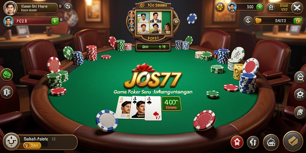 Screenshot JOS77 menunjukkan pemain yang asyik bermain Poker online.