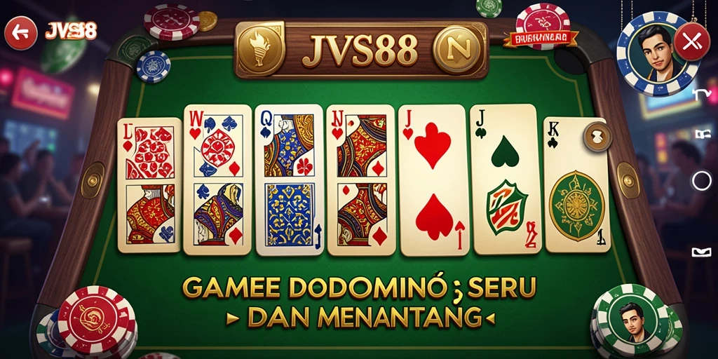 Tampilan gameplay seru di JVS88 dengan kartu domino menarik.