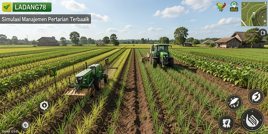 Tampilan gameplay <strong>LADANG78</strong> yang penuh warna dan interaktif.