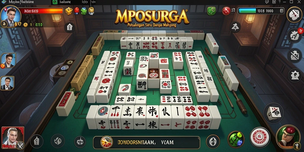 Tangkapan layar gameplay MPOSURGA menampilkan suasana permainan Mahjong yang seru.