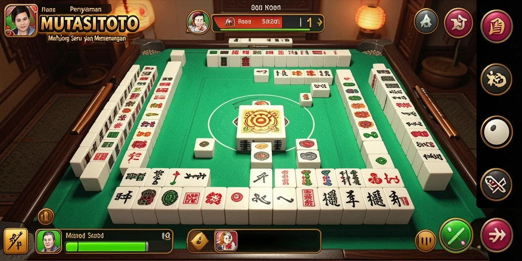 Screenshot utama gameplay MUTASITOTO yang menunjukkan keseruan permainan Mahjong.