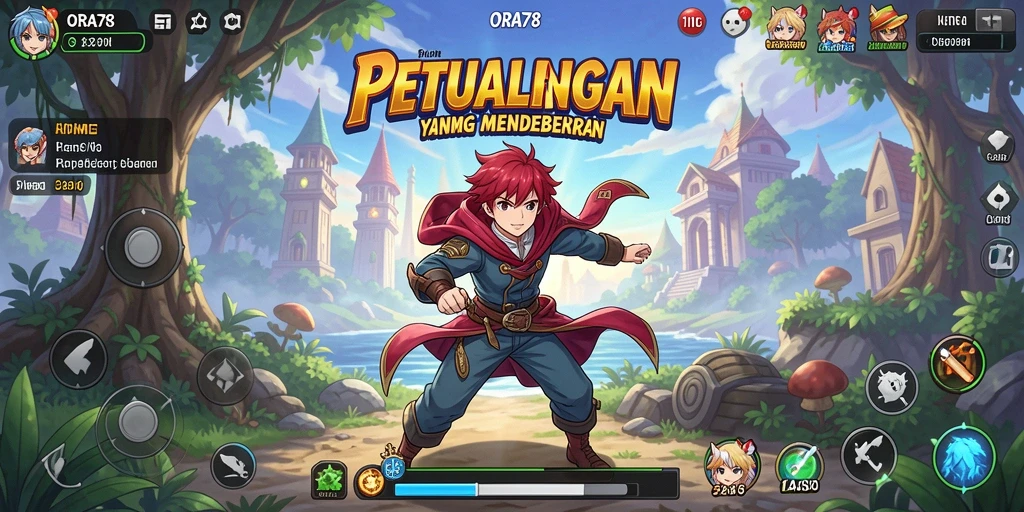 Screenshot utama ORA78 menunjukkan pertarungan seru antar karakter Anime.