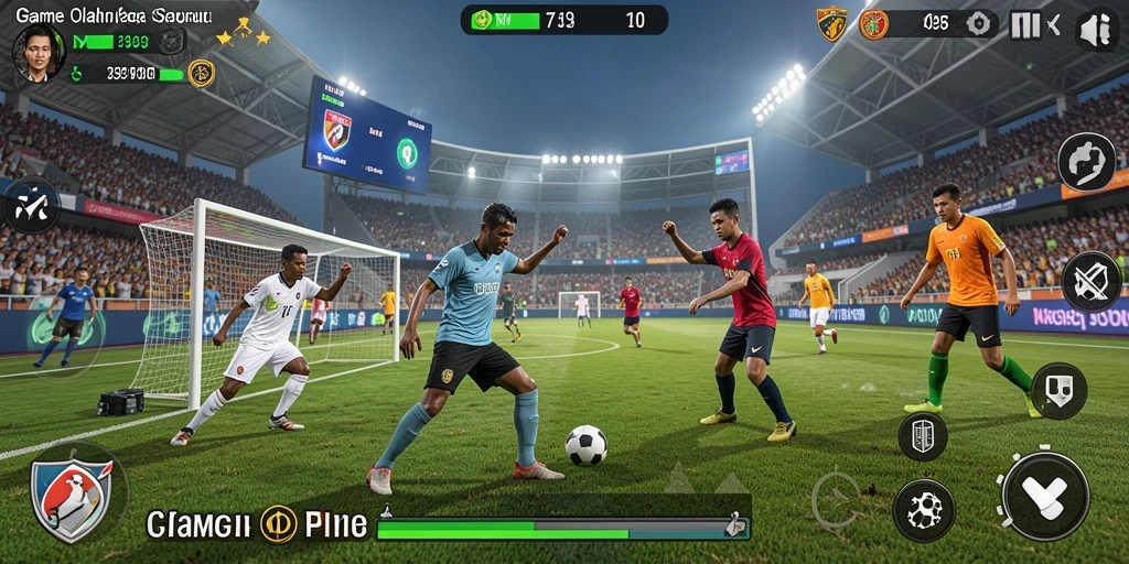 Screenshot PK95 menampilkan aksi seru dalam pertandingan olahraga.