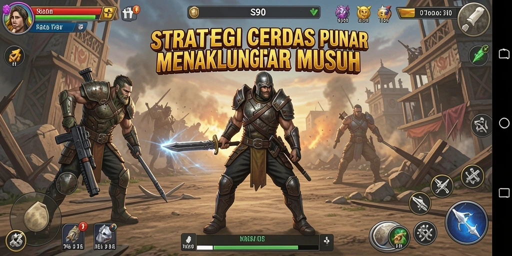 Screenshot gameplay S80 yang menunjukkan pertempuran strategi yang intens.