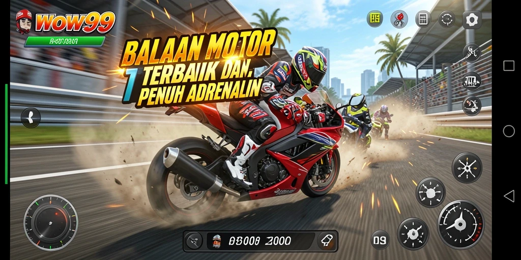 Gameplay seru balapan motor di WOW99 dengan grafis menakjubkan.