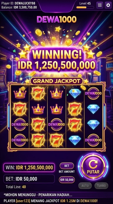 Tampilan utama aplikasi dewa1000 dengan beragam pilihan aplikasi.